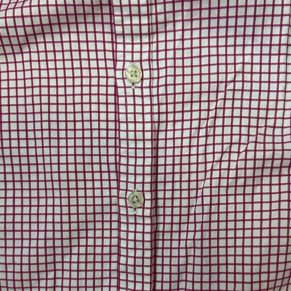 Charles Tyrwhitt Men's Red and White Checkered Dress Shirt - Picture 4 of 4
